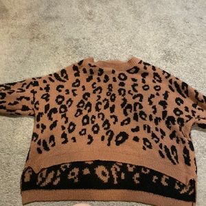 Pink cheetah print sweater